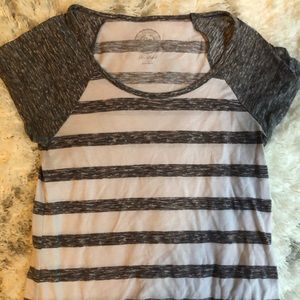 Gray and white striped tee from Kohl’s